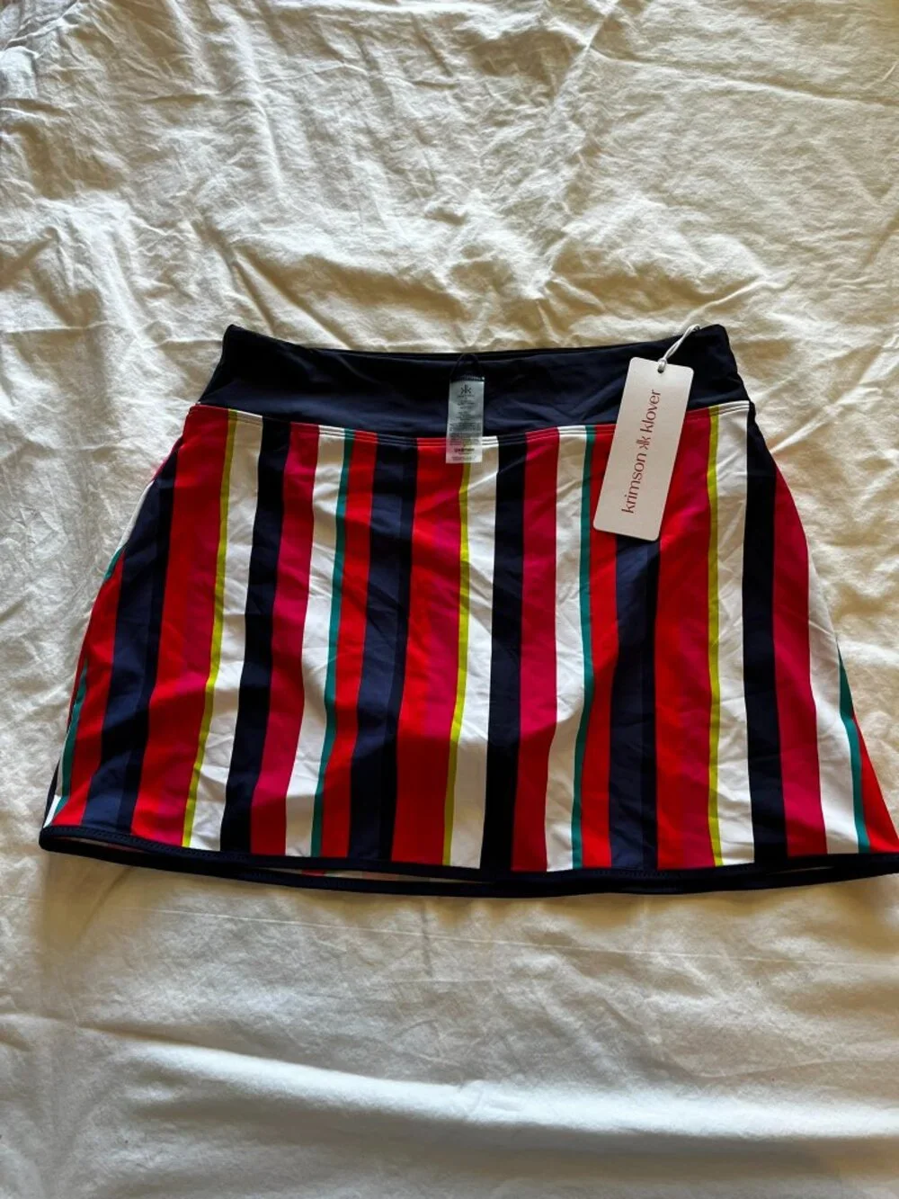 Krimson & Klover Woman's Striped Splash Summer Beach Swim Skort Sz Sm